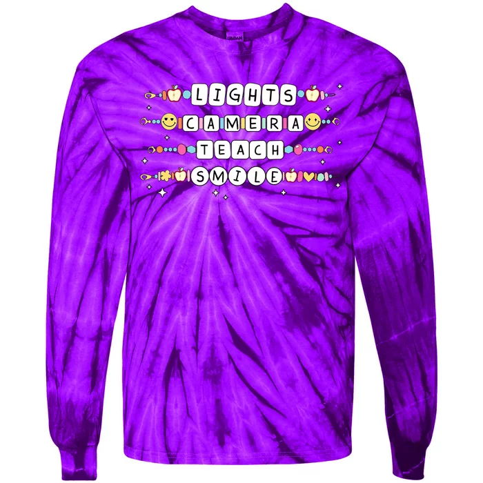 Lights Camera Teach Smile Tie-Dye Long Sleeve Shirt