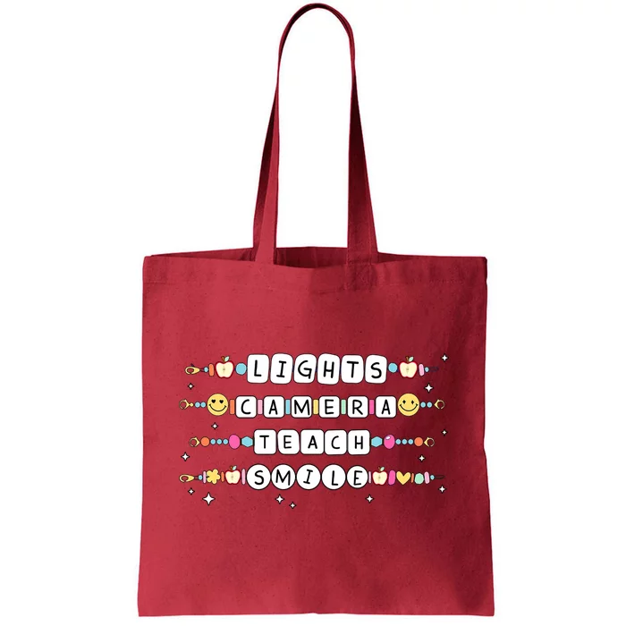 Lights Camera Teach Smile Tote Bag