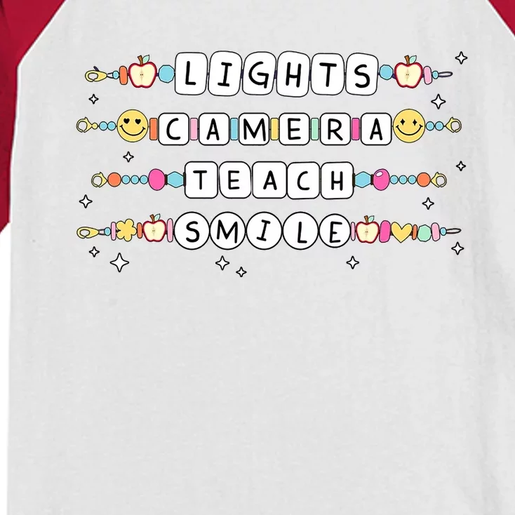 Lights Camera Teach Smile Kids Colorblock Raglan Jersey