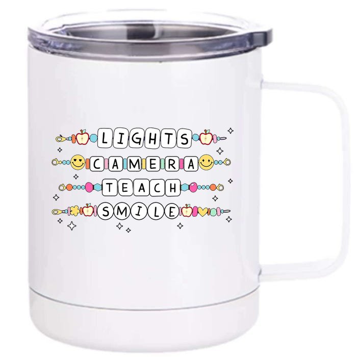 Lights Camera Teach Smile Front & Back 12oz Stainless Steel Tumbler Cup