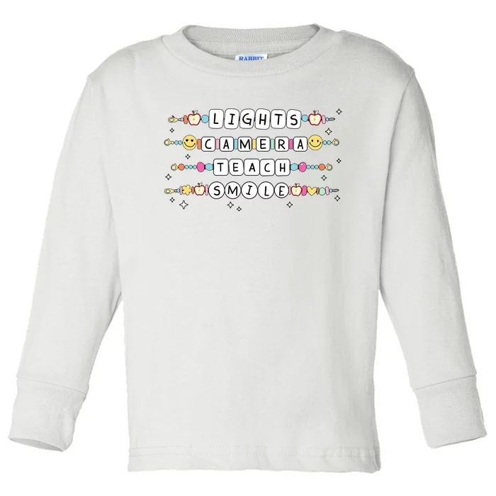 Lights Camera Teach Smile Toddler Long Sleeve Shirt