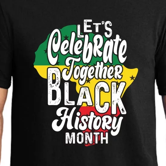 Let's Celebrate Together Black History Month Afro African Pride Pajama Set