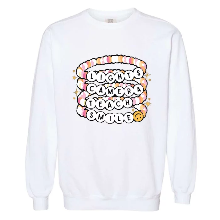 Lights Camera Teach Smile Garment-Dyed Sweatshirt