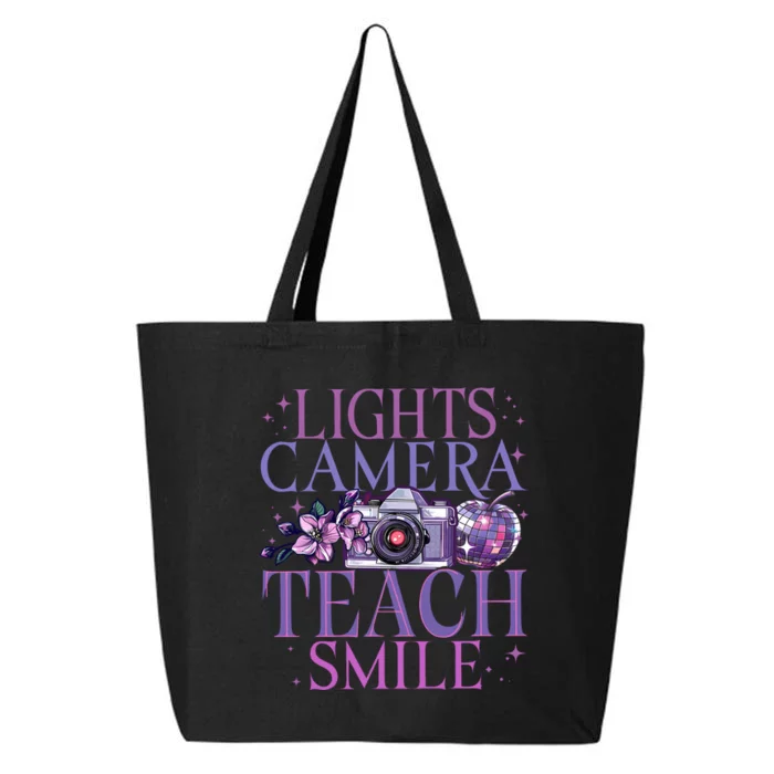 Lights Camera Teach Smile Teacher Life 25L Jumbo Tote