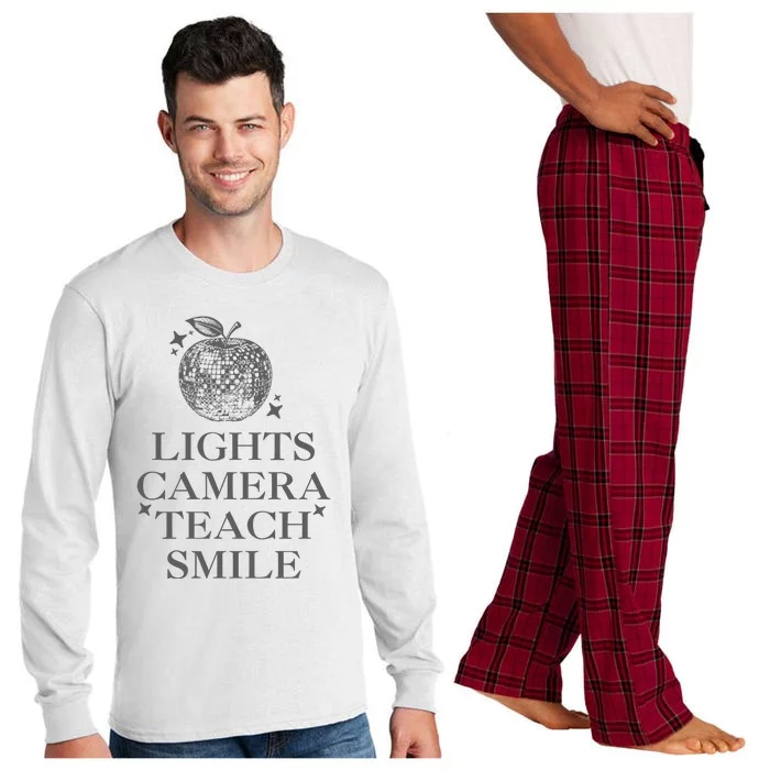 Lights Camera Teach Smile Funny Long Sleeve Pajama Set