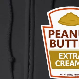 Lazy Costume Tees Peanut Butter Extra Creamy Full Zip Hoodie