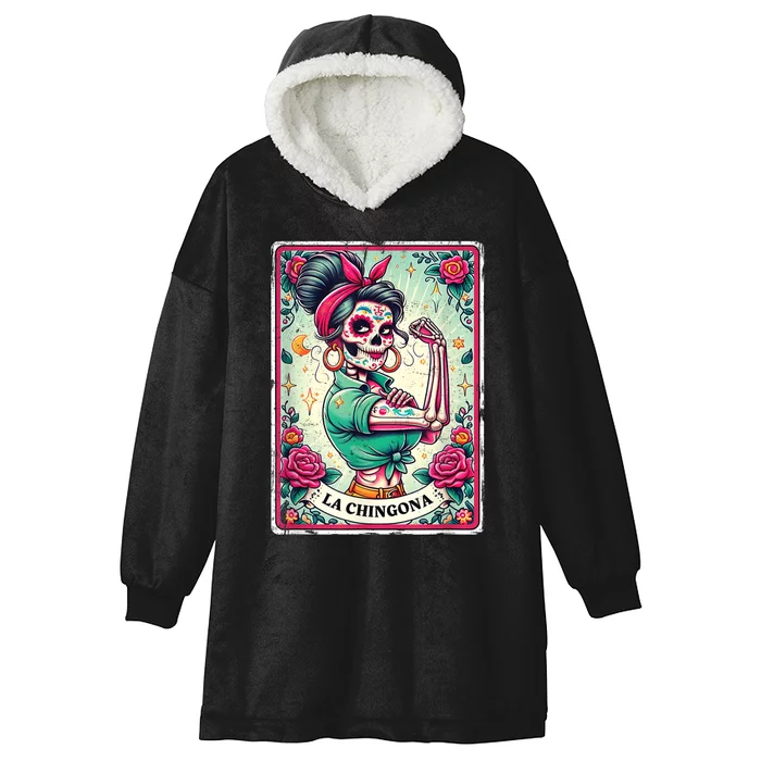 La Chingona Tarot Card Funny Spanish Slang Boss Latina Power Hooded Wearable Blanket