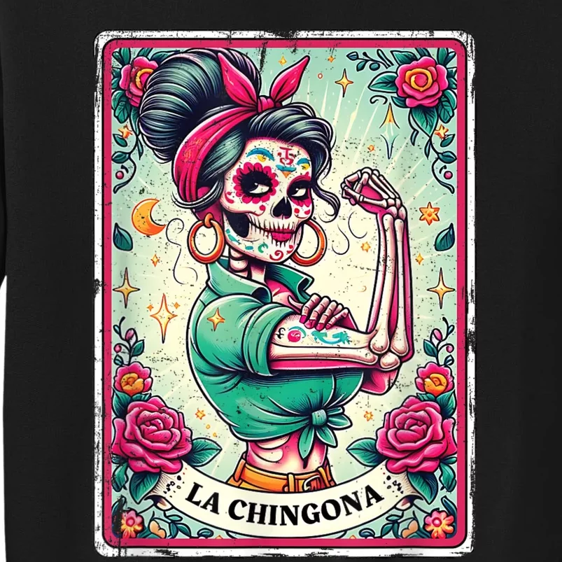 La Chingona Tarot Card Funny Spanish Slang Boss Latina Power Tall Sweatshirt