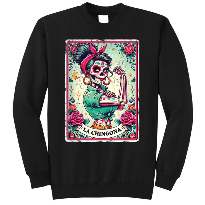 La Chingona Tarot Card Funny Spanish Slang Boss Latina Power Tall Sweatshirt