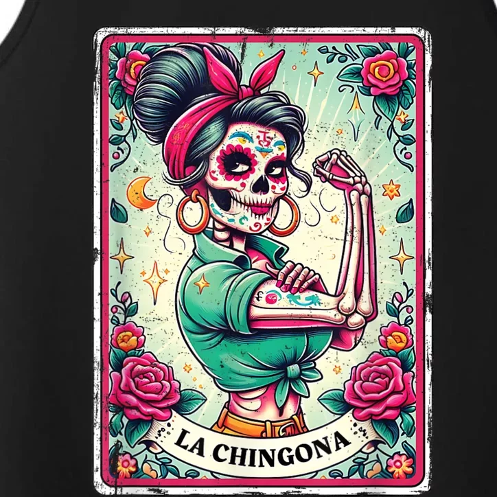 La Chingona Tarot Card Funny Spanish Slang Boss Latina Power Performance Tank