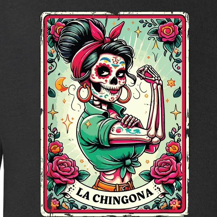 La Chingona Tarot Card Funny Spanish Slang Boss Latina Power Toddler Sweatshirt