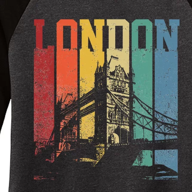 London City Tower Bridge England United Kingdom Vintage Women's Tri-Blend 3/4-Sleeve Raglan Shirt