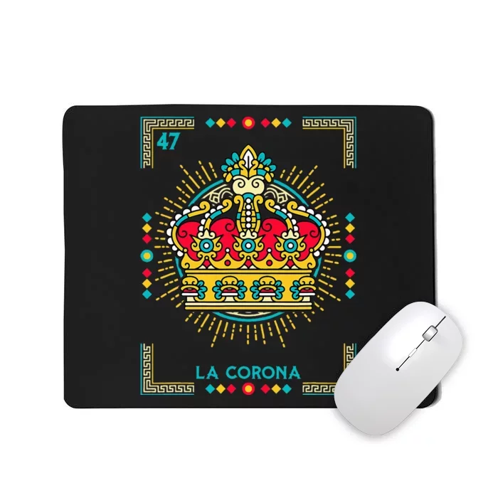 La Corona The Crown Card Mexican Lottery Card Mousepad