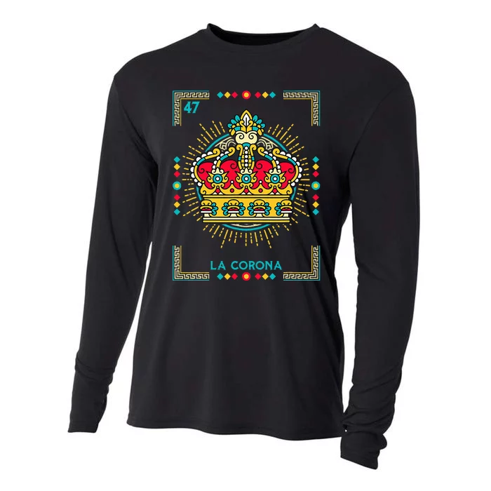 La Corona The Crown Card Mexican Lottery Card Cooling Performance Long Sleeve Crew