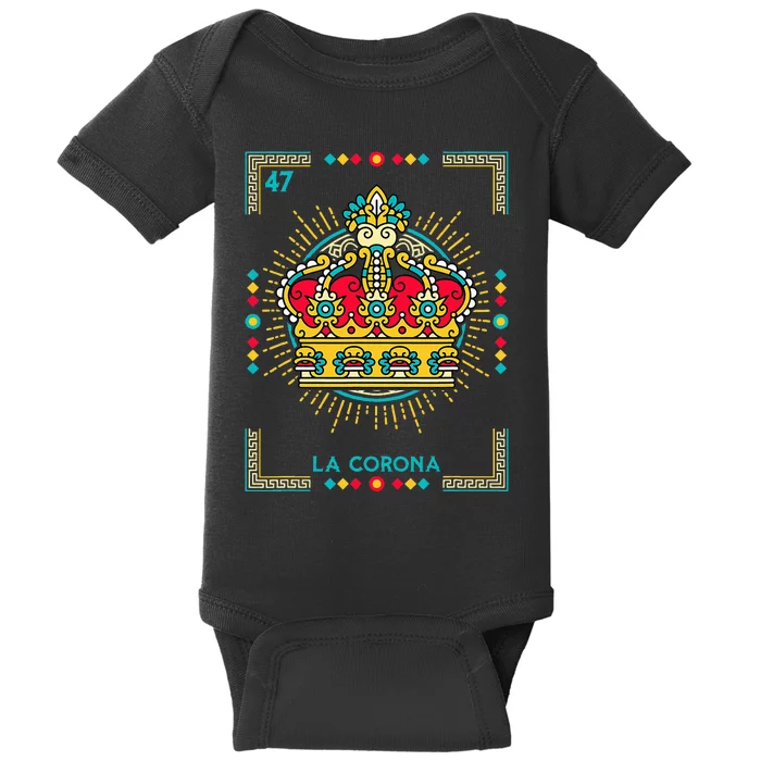 La Corona The Crown Card Mexican Lottery Card Baby Bodysuit