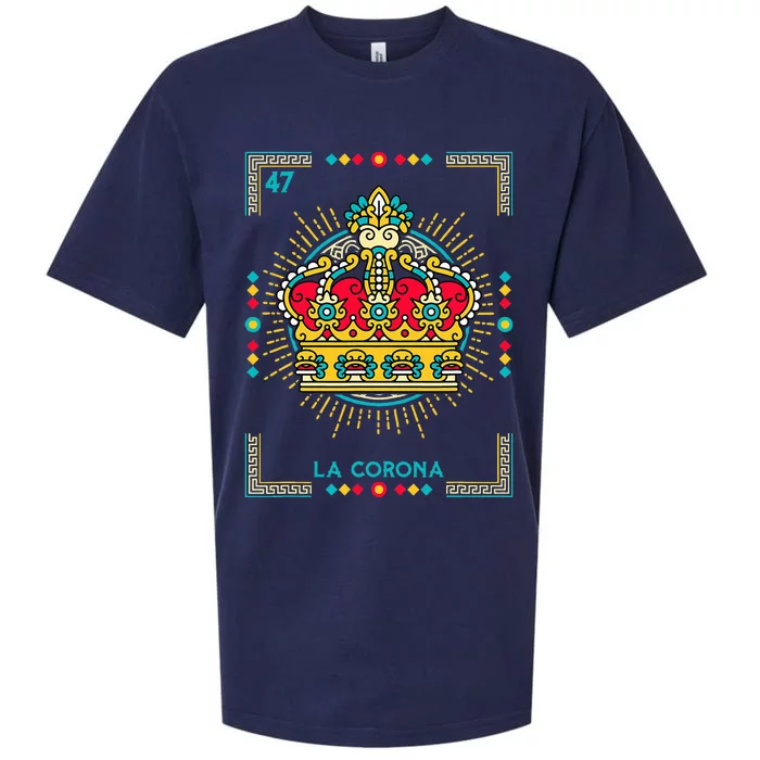 La Corona The Crown Card Mexican Lottery Card Sueded Cloud Jersey T-Shirt