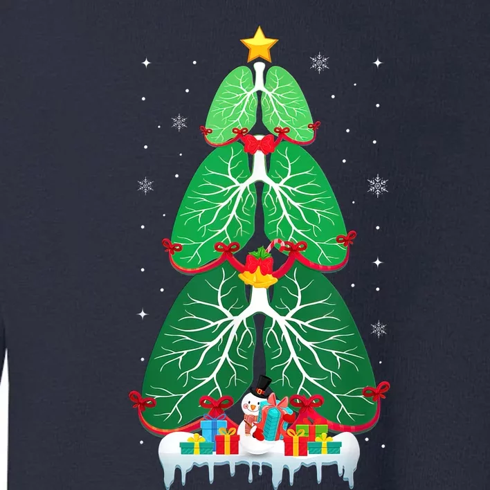 Lung Christmas Tree Respiratory Therapy Xmas Therapist Shirt Toddler Sweatshirt