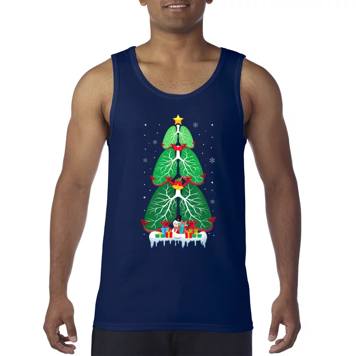 Lung Christmas Tree Respiratory Therapy Xmas Therapist Shirt Tank Top