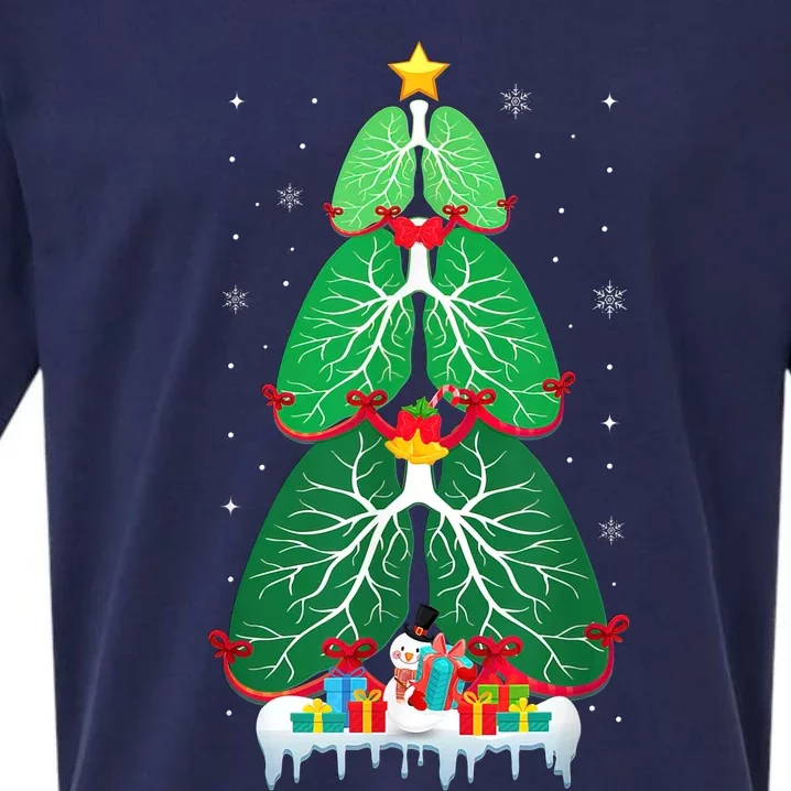 Lung Christmas Tree Respiratory Therapy Xmas Therapist Shirt Sueded Cloud Jersey T-Shirt