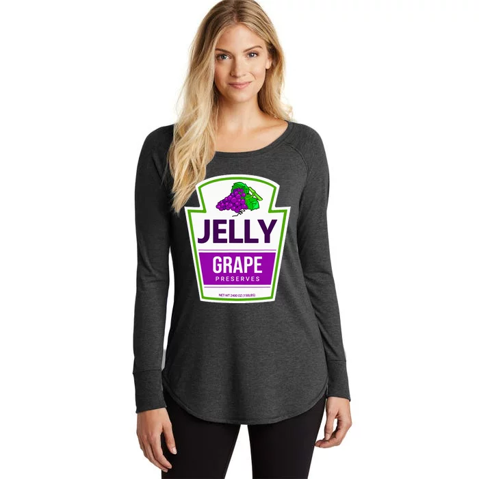 Lazy Costume Tees Grape Jelly Jar For Halloween Women's Perfect Tri Tunic Long Sleeve Shirt