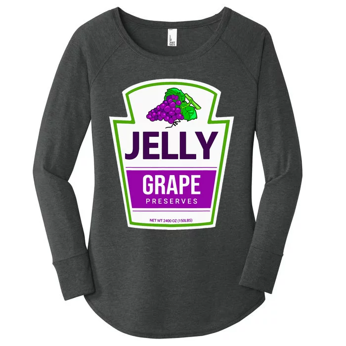 Lazy Costume Tees Grape Jelly Jar For Halloween Women's Perfect Tri Tunic Long Sleeve Shirt