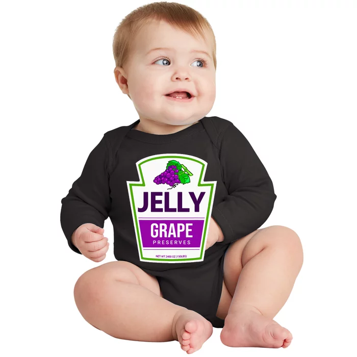 Lazy Costume Tees Grape Jelly Jar For Halloween Baby Long Sleeve Bodysuit