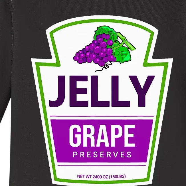 Lazy Costume Tees Grape Jelly Jar For Halloween Baby Long Sleeve Bodysuit