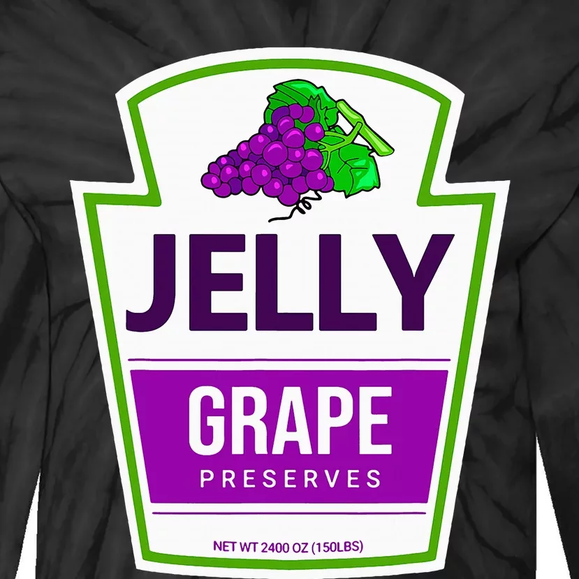 Lazy Costume Tees Grape Jelly Jar For Halloween Tie-Dye Long Sleeve Shirt