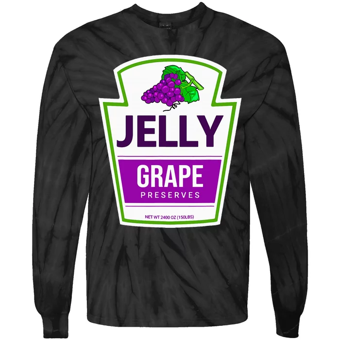 Lazy Costume Tees Grape Jelly Jar For Halloween Tie-Dye Long Sleeve Shirt