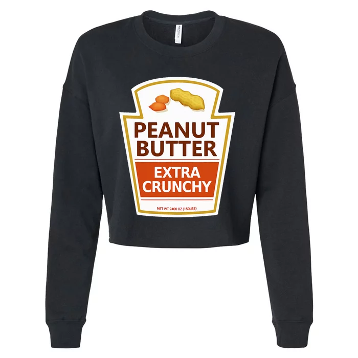 Lazy Costume Tees Peanut Butter Extra Crunchy For Halloween Cropped Pullover Crew