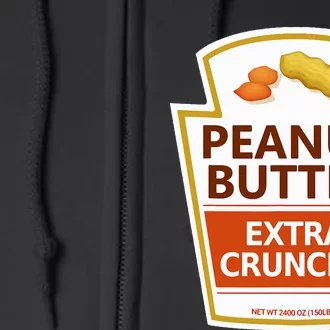 Lazy Costume Tees Peanut Butter Extra Crunchy For Halloween Full Zip Hoodie