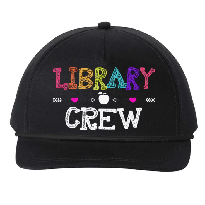 Library Crew Teacher Funny First Day Of School Gift Snapback Five-Panel Rope Hat