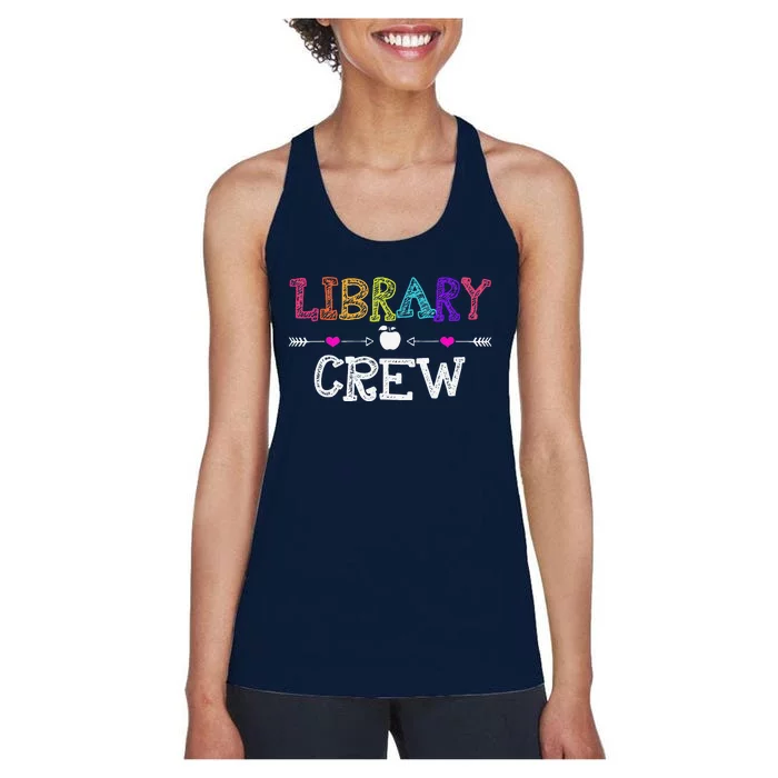 Library Crew Teacher Funny First Day Of School Gift Women's Racerback Tank