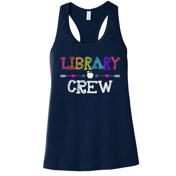 Library Crew Teacher Funny First Day Of School Gift Women's Racerback Tank