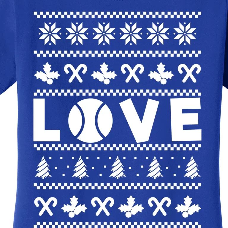 Love Christmas Tennis Ball Xmas Tennis Racket Sports Lover Gift Women's T-Shirt