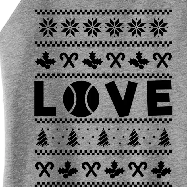 Love Christmas Tennis Ball Xmas Tennis Racket Sports Lover Gift Women’s Perfect Tri Rocker Tank