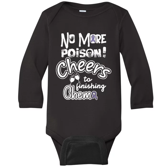 Last Chemo Testicular Cancer Awareness Supporter Ribbon Baby Long Sleeve Bodysuit