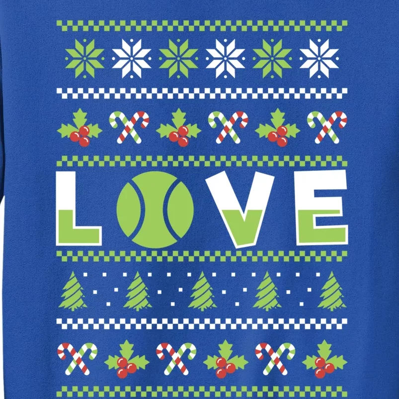 Love Christmas Tennis Ball Xmas Tennis Racket Sports Lover Gift Sweatshirt