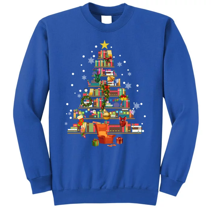 Library Christmas Tree Librarian XMas Lights Book Lover Gift Sweatshirt