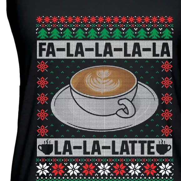 Latte Coffee Ugly Christmas Santa Sweater Ladies Essential Flowy Tank