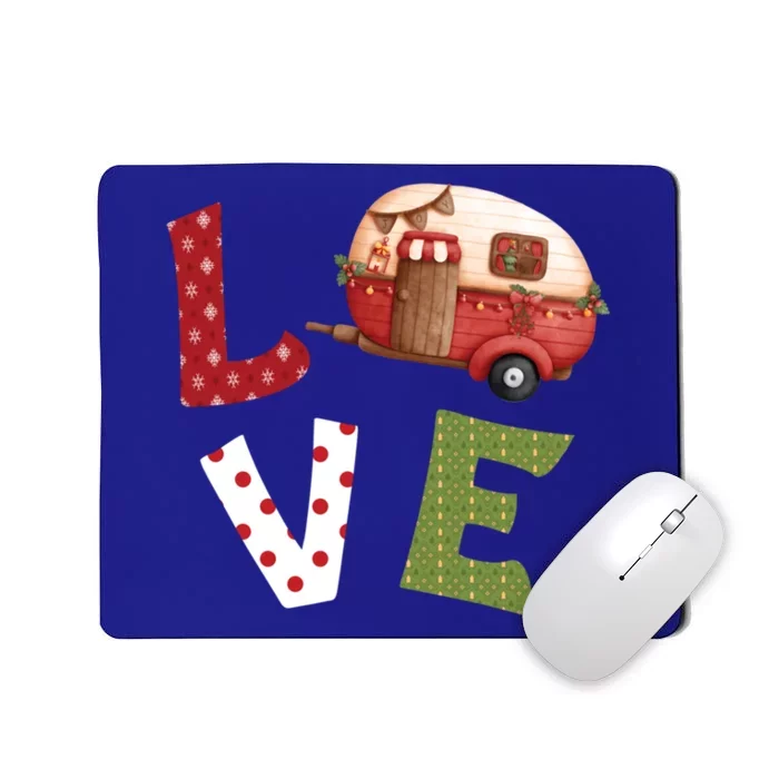 Love Camping Van Funny Christmas Camping Festive Camper Great Gift Mousepad