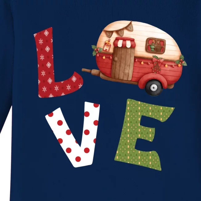 Love Camping Van Funny Christmas Camping Festive Camper Great Gift Baby Long Sleeve Bodysuit