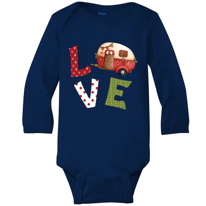 Love Camping Van Funny Christmas Camping Festive Camper Great Gift Baby Long Sleeve Bodysuit