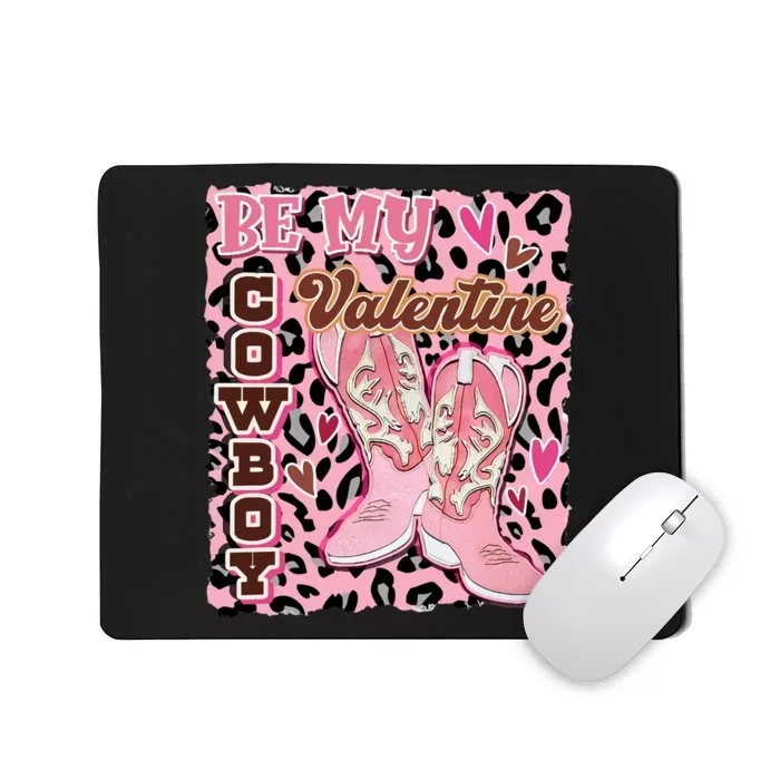 Leopard Cowboy Valentine Western Valentin's Day Cowgirl Mousepad