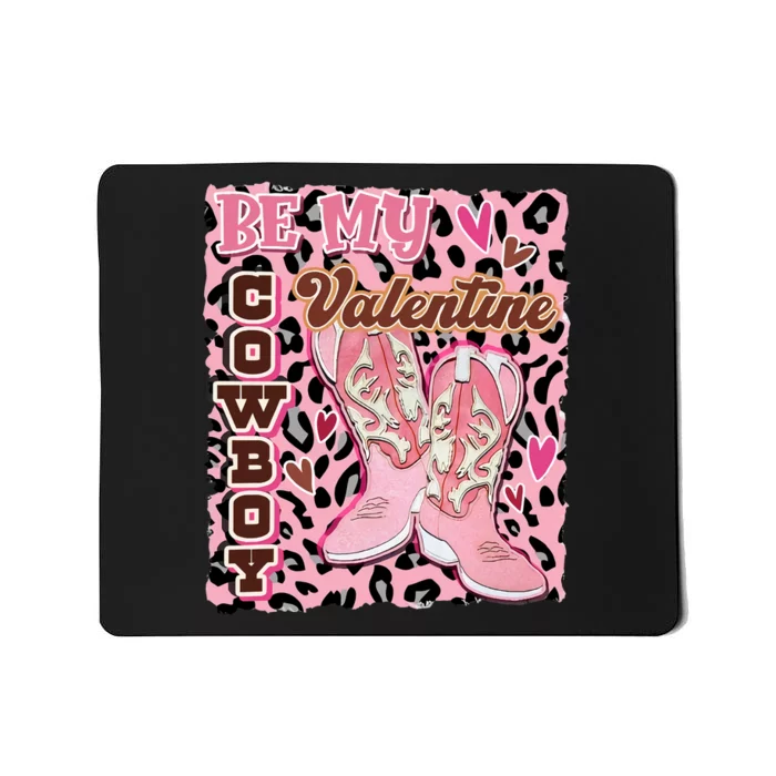 Leopard Cowboy Valentine Western Valentin's Day Cowgirl Mousepad