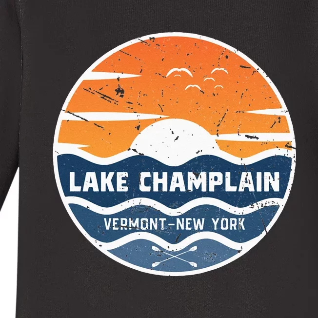 Lake Champlain Vermont New York Lake Champlain Baby Long Sleeve Bodysuit