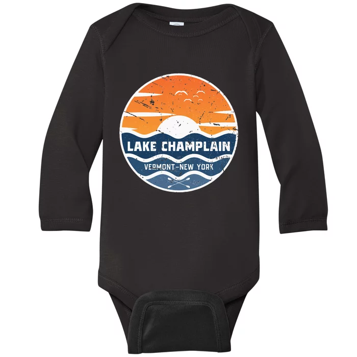 Lake Champlain Vermont New York Lake Champlain Baby Long Sleeve Bodysuit