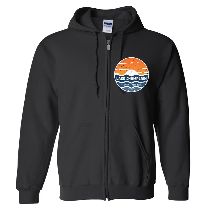 Lake Champlain Vermont New York Lake Champlain Full Zip Hoodie