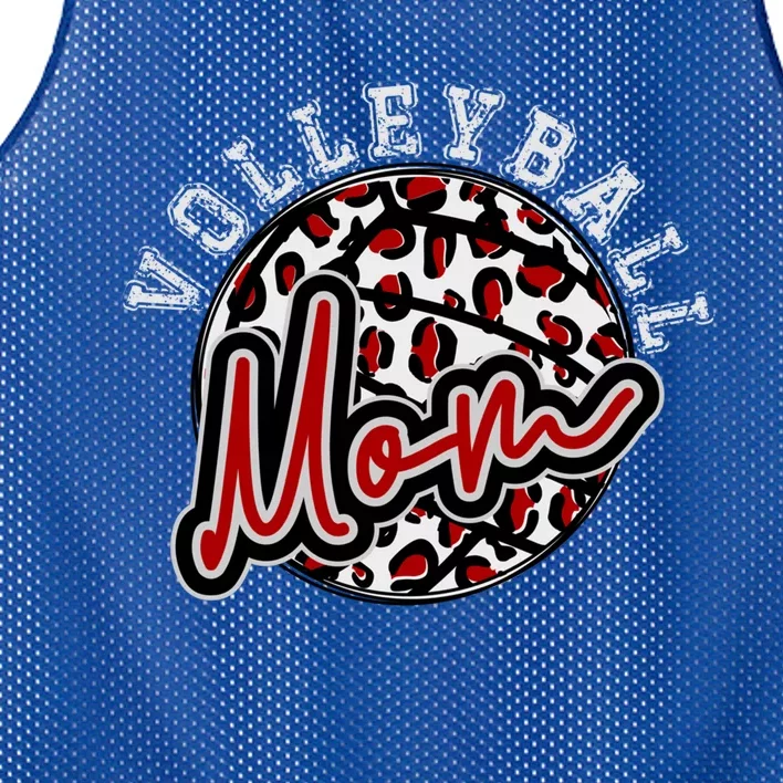 Leopard Cheetah Volleyball Maroon Mom Gift Trendy Gift Mesh Reversible Basketball Jersey Tank