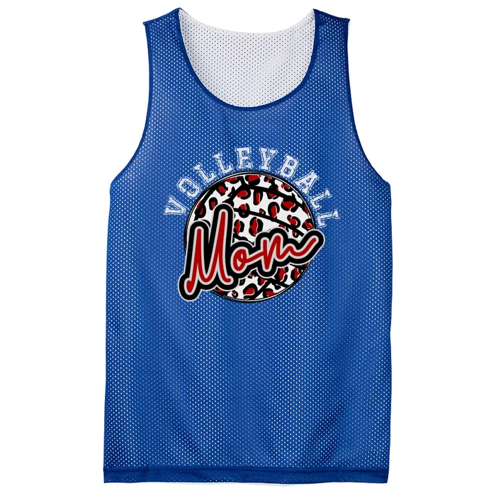 Leopard Cheetah Volleyball Maroon Mom Gift Trendy Gift Mesh Reversible Basketball Jersey Tank